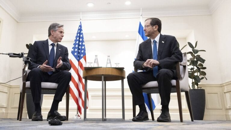 US-Außenminister Antony Blinken mit Israel Präsident Isaac Herzog