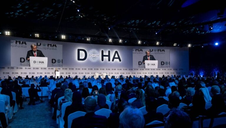 UNO-Generalsekretär Antoni Guterres auf dem Doha-Forum in Katar