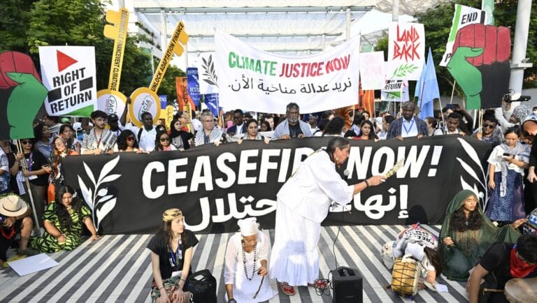 Auch auf dem Klimagipfel in Dubai wurde gegen Israel demonstriert