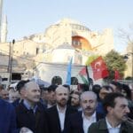Bilal Erdogan bei einer antiisraelischen Demonstration vor der Hagia Sophia in Istanbul