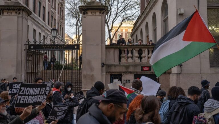 Antisemitische Demonstration an der Columbia University in New York