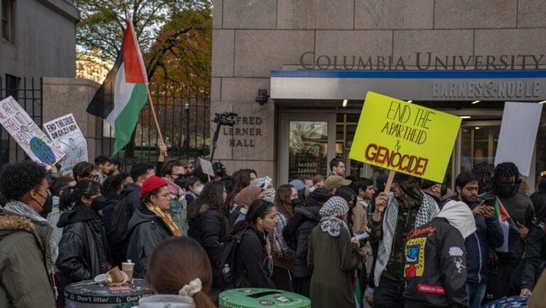 Antisemitische Demonstration an der Columbia University in New York