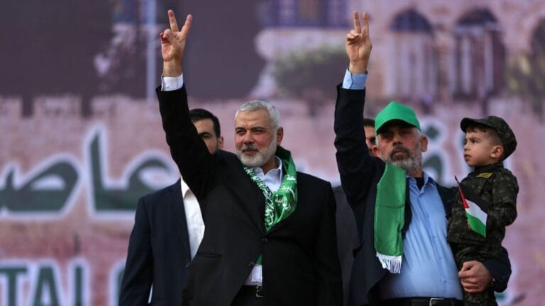 Die beiden obersten Hamas-Führer Ismail Haniyeh und Yahya Sinwar