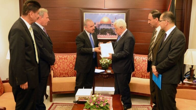 Shtayyeh und Abbas: Premierminister und Präsident der Palästinensischen Autonomiebehörde