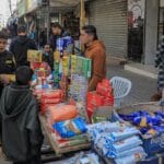 Geringe Ablehnung des Hamas-Massakers unter Palästinensern: Markt in Rafah im südlichen Gaza am 26. März