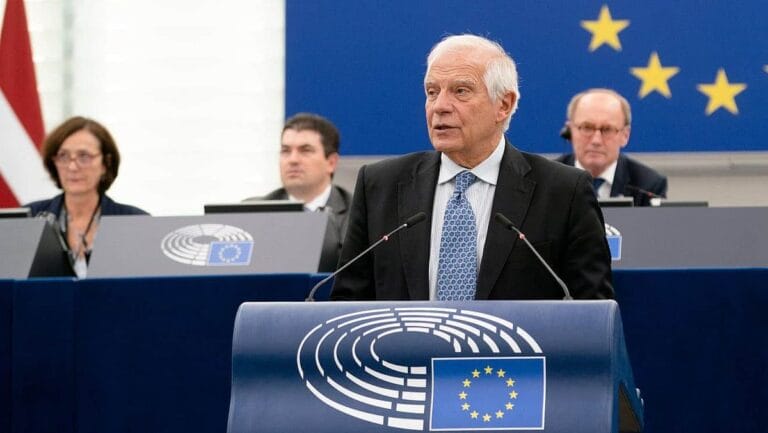 Der EU-Außenbeauftragte Josep Borrell bei einer Rede im Europaparlament