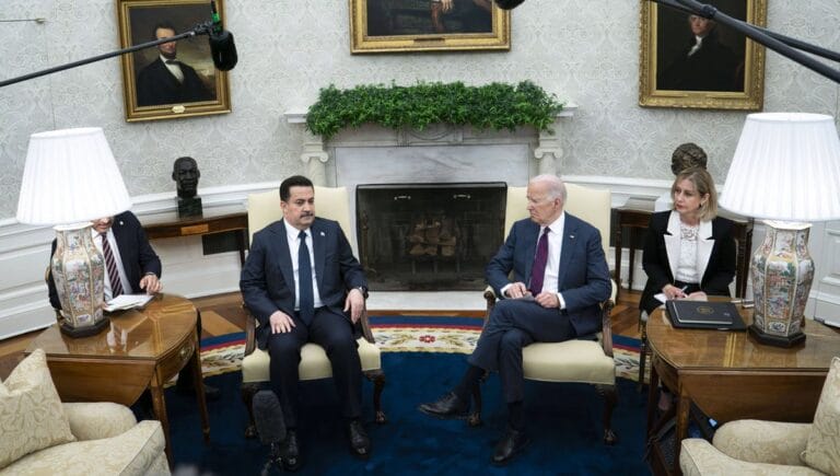 Der irakische Premier Al-Sudani bei seinem Treffen mit US-Präsident Biden