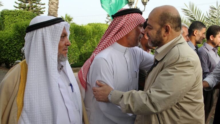 Hamas-Funktionär Mousa Abu Marzouk bei einem Treffen mit dem Islamischen Dschihad in Gaza
